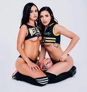 Busty Bunny girls dressed ready for a football themed even